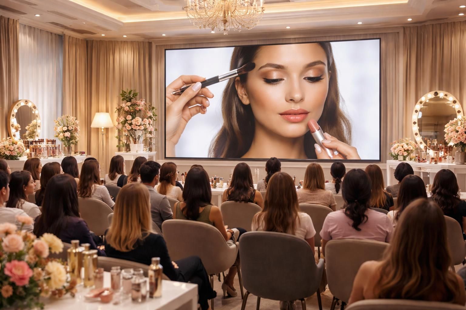 découvrez notre écran de projection grand format idéal pour vos événements beauté et tutoriels. offrez une expérience visuelle immersive à votre audience grâce à une qualité d'image exceptionnelle.